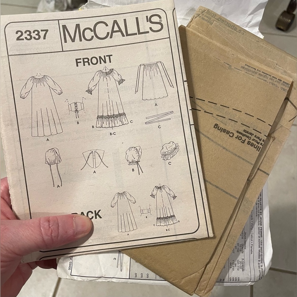 PRAIRIE UNCUT McCall’s Pattern 2337 Corset Bonnet Pilgrim Vintage 1999 Lagenlook - Picture 4 of 4